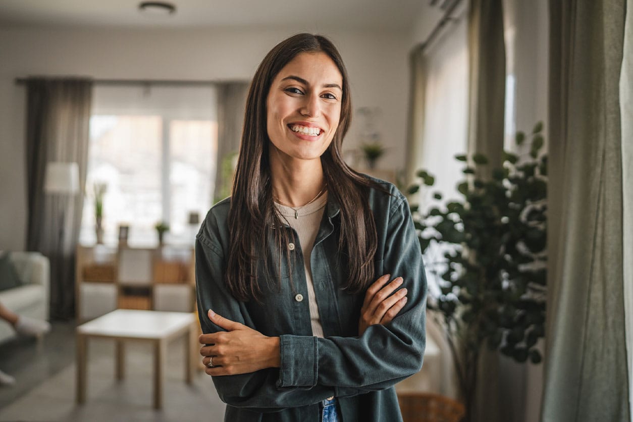 woman happy after starting personalized hormone therapy in the Woodlands, TX